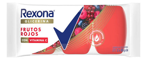 Pack X3 Rexona Jabón De Tocador Glicerina Frutos Rojos 9unid 1