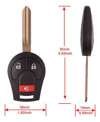 Xiulx98 1pc Keyless Entry Remote Head Fob Transmitter 3