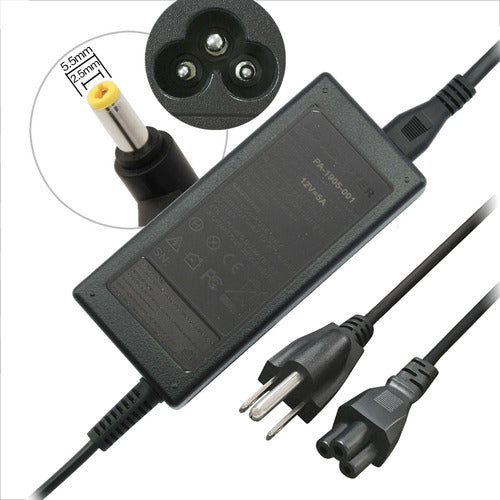 Fuente De Alimentación Dc 12v 5a Cargador Cable Para Acer Lc 0