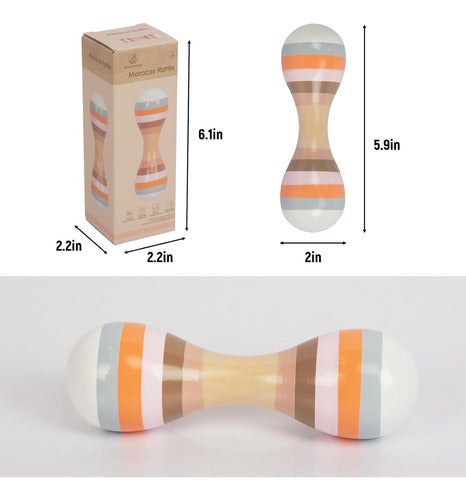 Maracas De Madera Para Bebés, Instrumento Musical 2 En 1 1