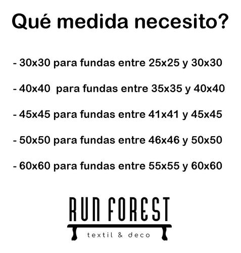 Run Forest Relleno De Almohadón 50x50 Vellon Siliconado 3 Unidades 3