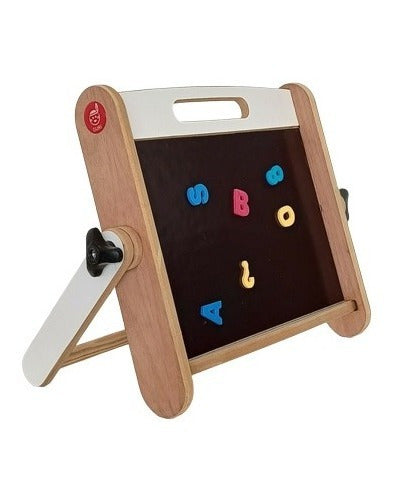 Magnetic 2-In-1 Chalkboard with Alphabet for Marker and Chalk 0