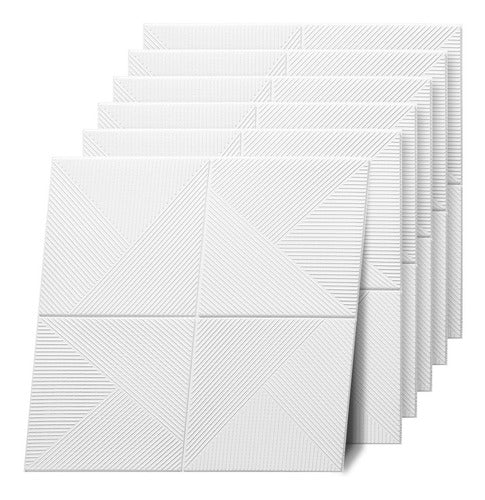 Pack of 6 Self-Adhesive 3D Subway Type Plates 45