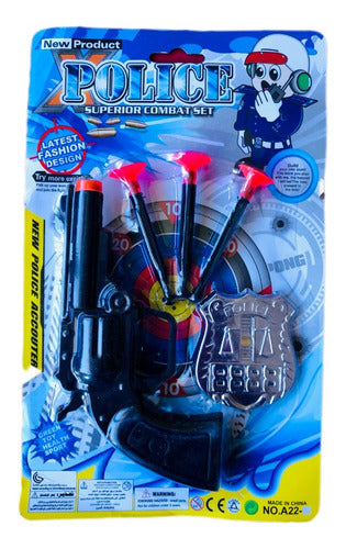 Police Toy Set Gun Dart Launcher Gift for Kids 0