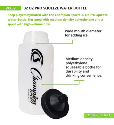 Champion Sports Pro-squeeze Botella De Agua 3