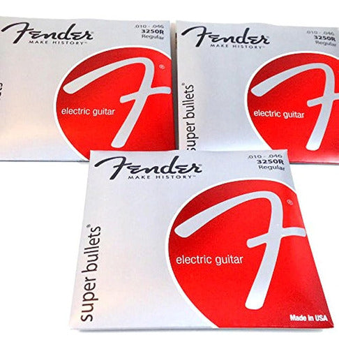 Fender 3 Juegos - Super Bullets Nickel Steel 10-46 Regular E 0