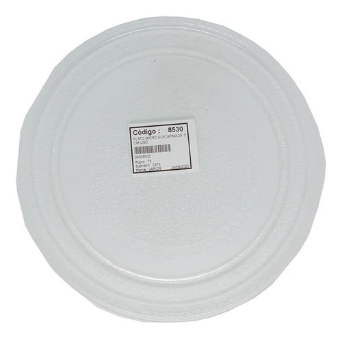 Elec Microwave Glass Plate 24.5 Cm Diameter Smooth Edge 0