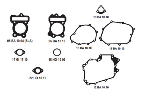 Motorcycle Gaskets Set Bajaj Rouser 135 National Alfa Gaona Motos 1