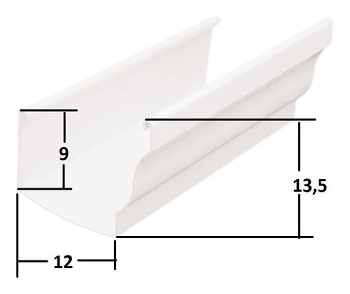 Amanco White PVC Gutter for Roof - 3 Meters 1