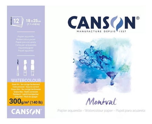 Canson Block Montval 300gr 12 Sheets 18x25cm Distributor LV 0