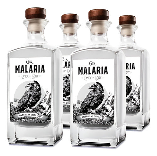 Malaria Gin London Dry 700 Ml 4 Bottles 0