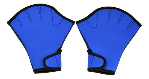 Umermaid Swim Training Fingerless Neoprene Gloves - Blue, Large 0