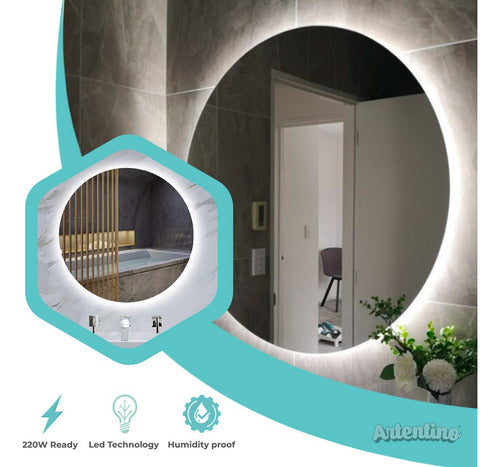 Artentino Round Wall Bathroom Mirror with LED Light, 60 cm 6