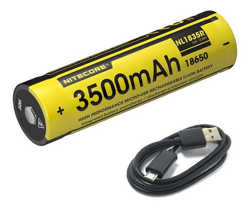 Nitecore 18650 Recargable 3500mah 3,6v Con Puerto Micro Usb 1