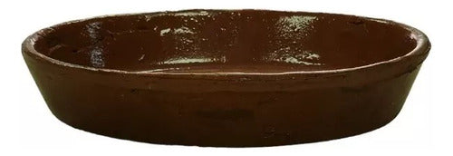 Rustic Oval Clay Casserole 22 cm 1