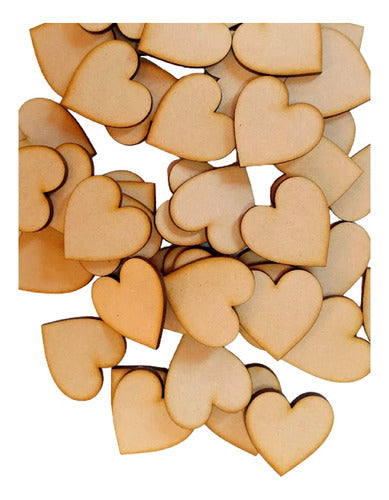 50 Corazones Fibrofacil 5cm Mdf Souvenirs 0