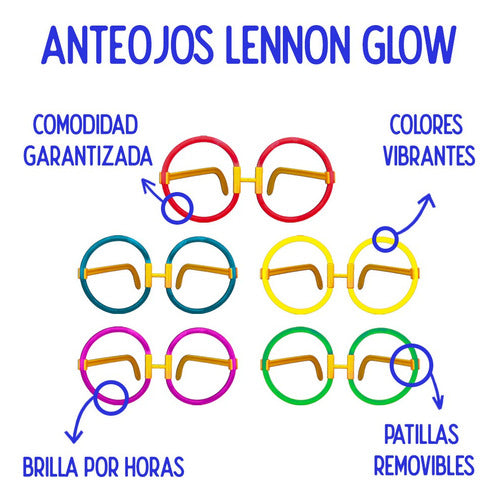 Enfiestados Neon Lennon Round Glow Glasses X10 3