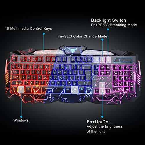 BlueFinger Crack Backlit Gaming Keyboard and Bluefinger Mouse 3