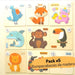 Cubeta Pack X5 Wooden Puzzles Animals/Transport/Dinos 2