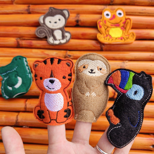 Goodies.Baires Finger Puppets, Jungle Animals x6 Embroidered 2