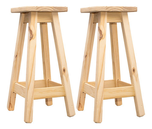 Queri Accesorios High Wooden Stool 75cm Pack of 2 0