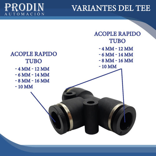 Euromatic Conector Rápido Neumático Tee Tubo Tubo De 16 Mm 2