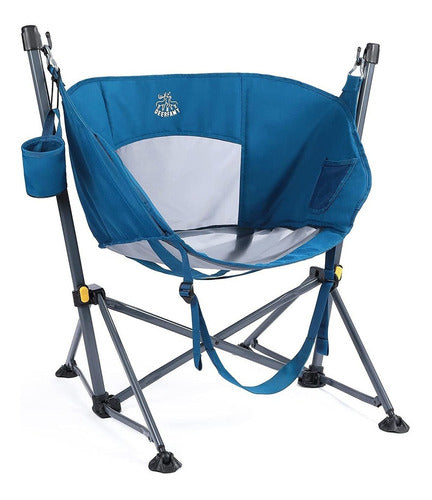 Silla Mecedora Camping Con Soporte Plegable Soporta 158 Kg. 0