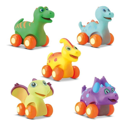 Divertoys Soft Baby Dino Car Toy with Wheels 10cm 0