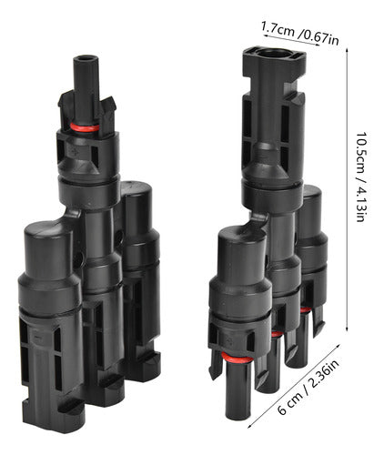 Conector De Cabo Solar: 2 Peças, Adaptador De 4 Vias, Tipo 1 6