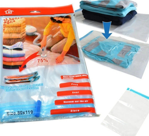 Compressed Vacuum Storage Bag for Clothing Travel/Home 70x100cm 0