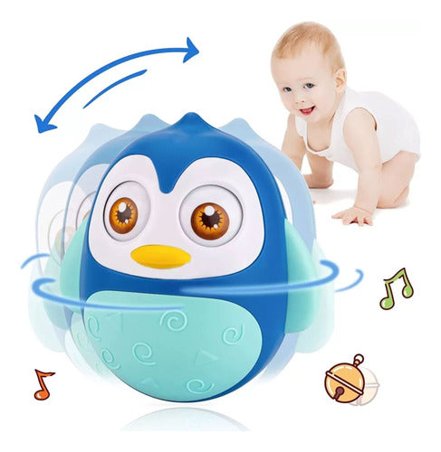 El Mundo del Juguete Sensory Toy with Teether Roly Poly Penguin 1