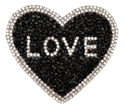 Aplique Termoadhesivo Corazon Strass Love Diseño Exclusivo 0