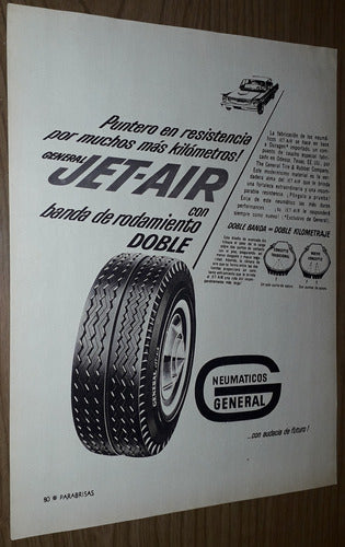 P293 Clipping Publicidad Neumatico General Jet Air Año 1968 0