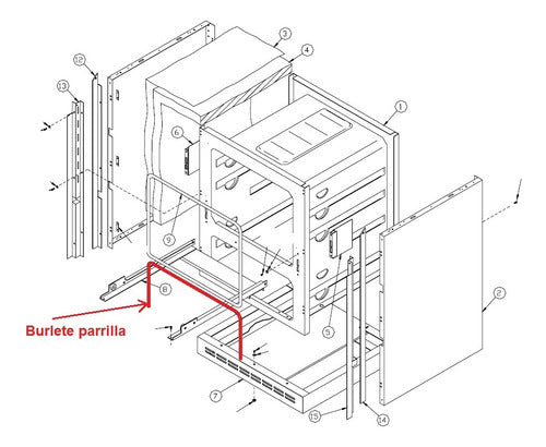 Burlete Parrilla Cocina Whirlpool Wfd56 Wfd60 Original 1