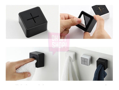 Oh My Shop! Mini Adhesive Multi-Function Towel Rack 4