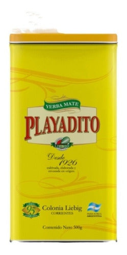 Playadito Yerba Mate 500g in Metal Gourd with Spout 0