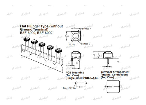 ELUMILED 4.3mm Tact Switch Push Button (Encapsulated) - Set of 2 2