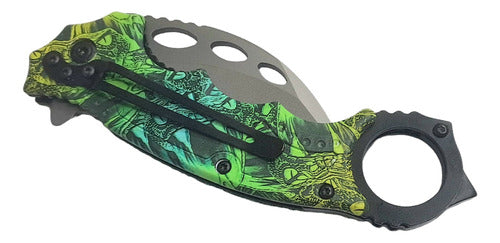 Cuchillo Táctico Kerambit  Hoja Plegable Con Anilla 1