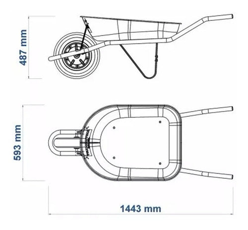 Carretilla Tramontina Chapa 55 L Azul 1