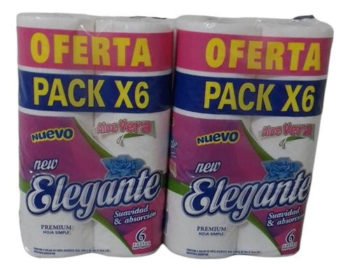 Papel Higiénico Hoja Simple Elegante 30mts Pack 12 Rollos 0