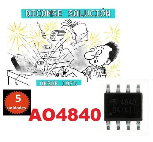 DICOMSE Ao4840 Mosfet Canal N 6A 40V SOP8 X 5 Unidades 0