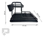 Two-Tier Dish Drying Rack with Cutlery and Tray - Black 1