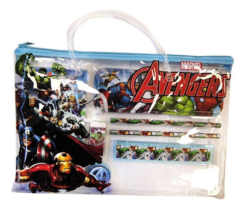 EX Set Escolar Valija De 9 Piezas Avengers Original Y Oficial 0