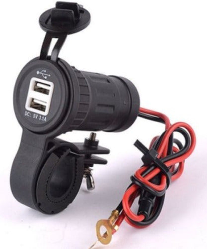 Kube 2 USB 5V 3.1A Charger with LED and Motorcycle Handlebar Mount 0