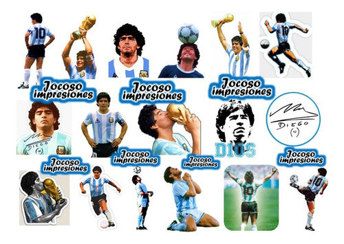 Maradona Stickers Vinilos Calcos Resistentes Al Agua 0