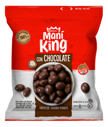 Maní King Pack of 15 Chocolate-Coated Peanuts 80g Each 0