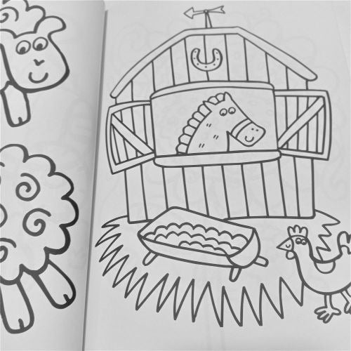 Fun Coloring Book Farm Animals Crayons Shape 3