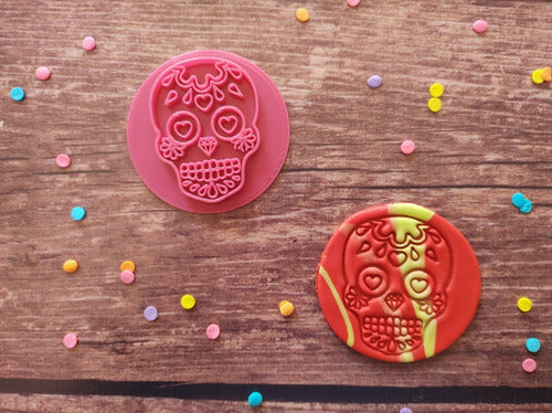 Dolcre Stamp Calavera Mexicana Halloween Repostería Porcelana 1