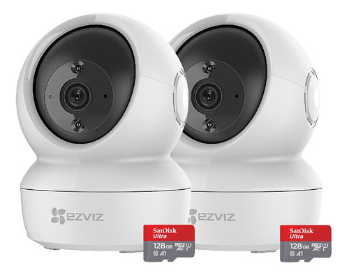 Ezviz WiFi Security Camera Kit X2 + 2 x 128GB SD Cards 0