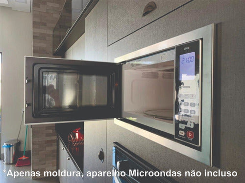 Moldura Inox Acabamento No Móvel Microondas Brastemp Bmj38 7